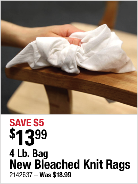 4 Lb. Bag New Bleached Knit Rags